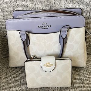 Mini Darcie Carryall Signature Canvas w/ Medium Corner Zip Wallet